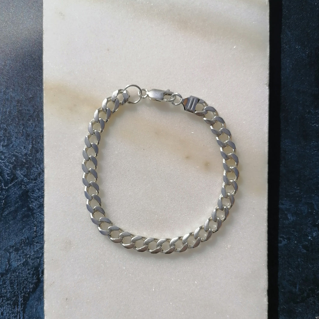 Vintage Mens Curb Chain Bracelet