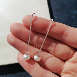 Modern Pearl Drop Earrings