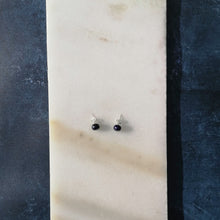 Load image into Gallery viewer, Black Pearl Stud Earrings

