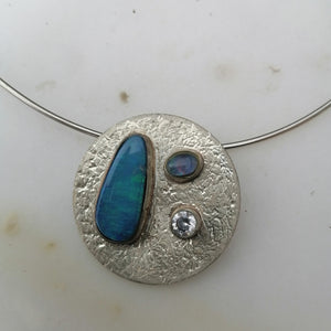 Sterling Silver and  Austrailian Opal Necklace