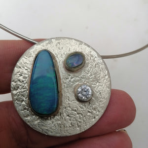 Sterling Silver and  Austrailian Opal Necklace